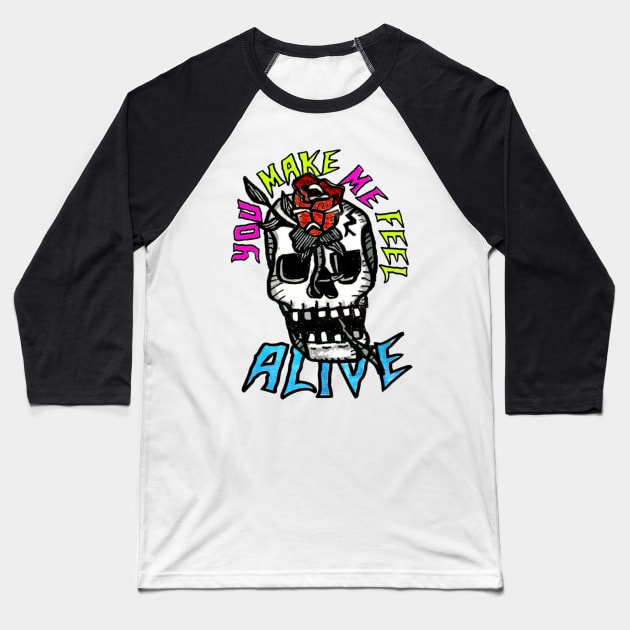 SKULL ALIVE Baseball T-Shirt by MattisMatt83